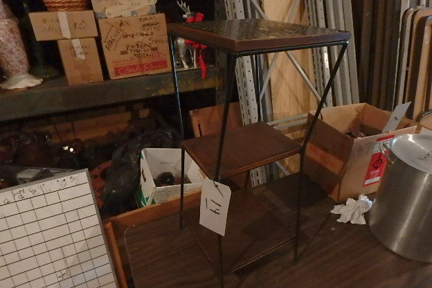 lot 14 image: Mosaic Top Small Metal Table
