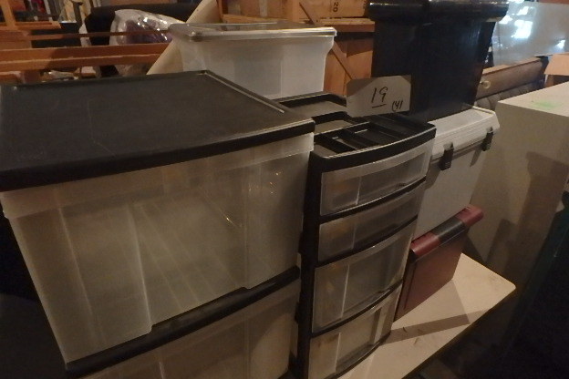 lot 19 image: Two Black Files, 3 File Boxes