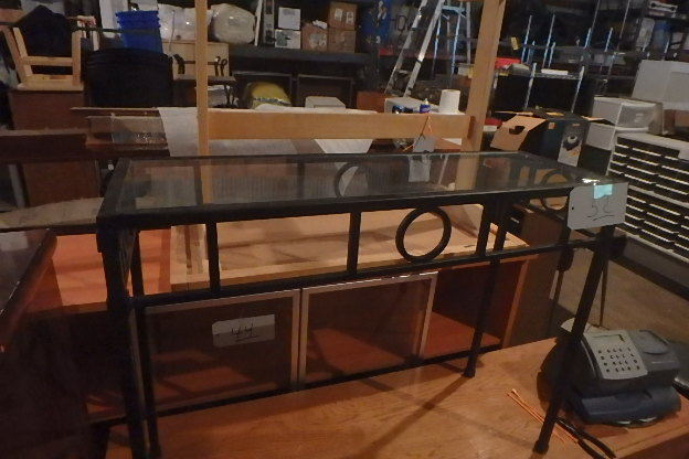 lot 52 image: Glass Top Hall Table