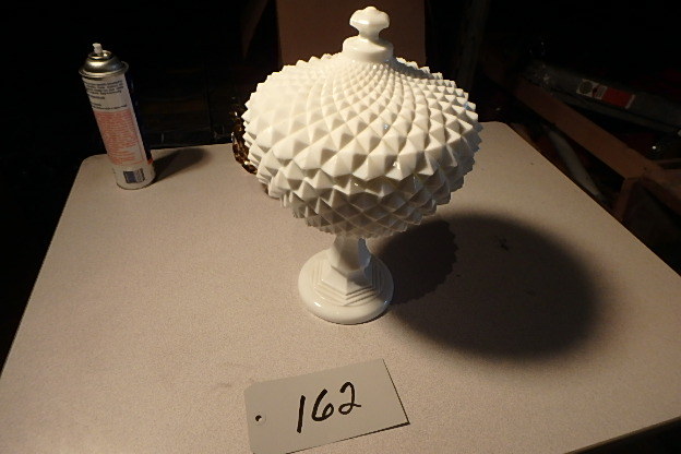 lot 162 image: Huge Milk Glass Covered Dish