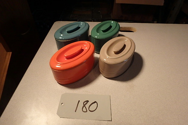 lot 180 image: 4 Hall China Porcelain Refrigerator Dishes