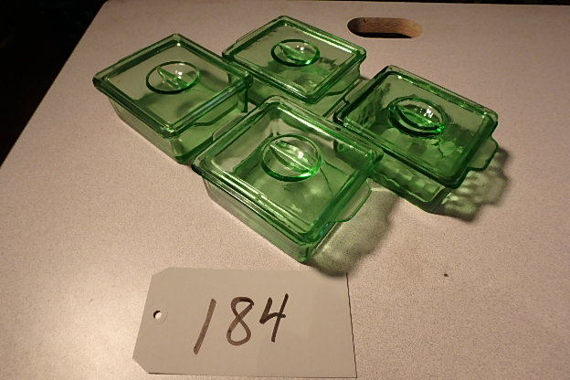 lot 184 image: 4 Green Glass