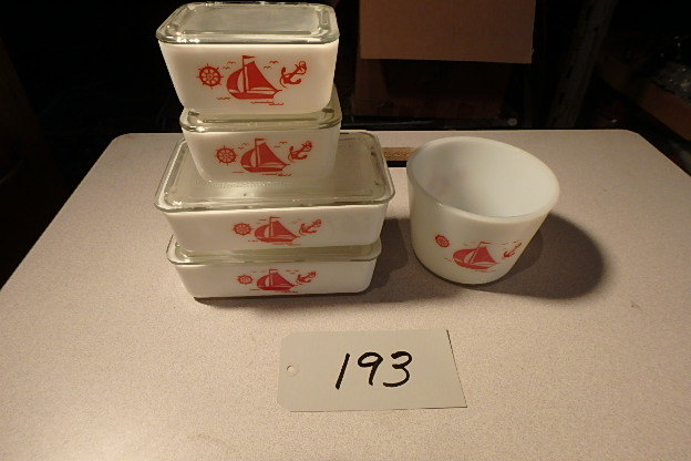 lot 193 image: McKee Red Ships Container Set