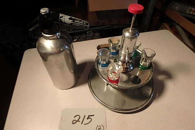 lot 215 image: 50s Chrome Dispenser, Seltzer Bottle