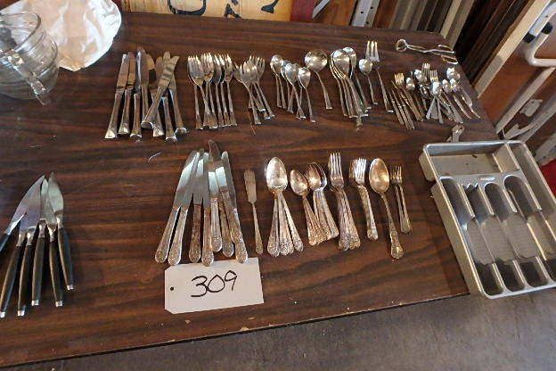 lot 309 image: Large Lot of Old Vintage Flatware and Kitchen Utensils