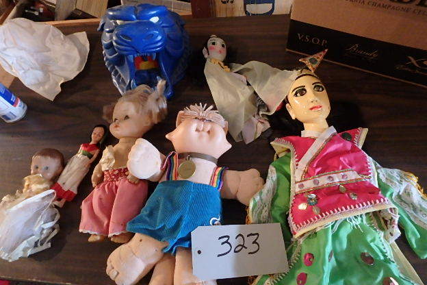lot 323 image: Old Dolls, Fake Fish Bowls