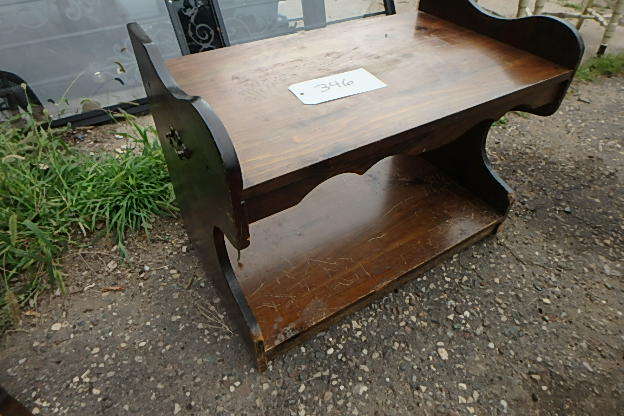 lot 346 image: Wood Bench on Wheels
