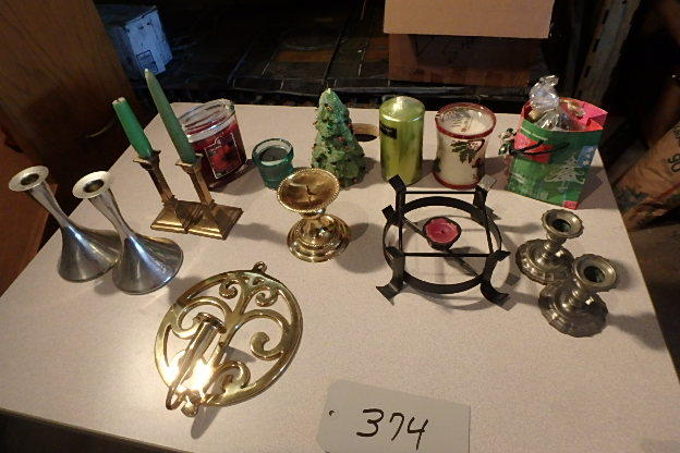 lot 374 image: Candles, Holders