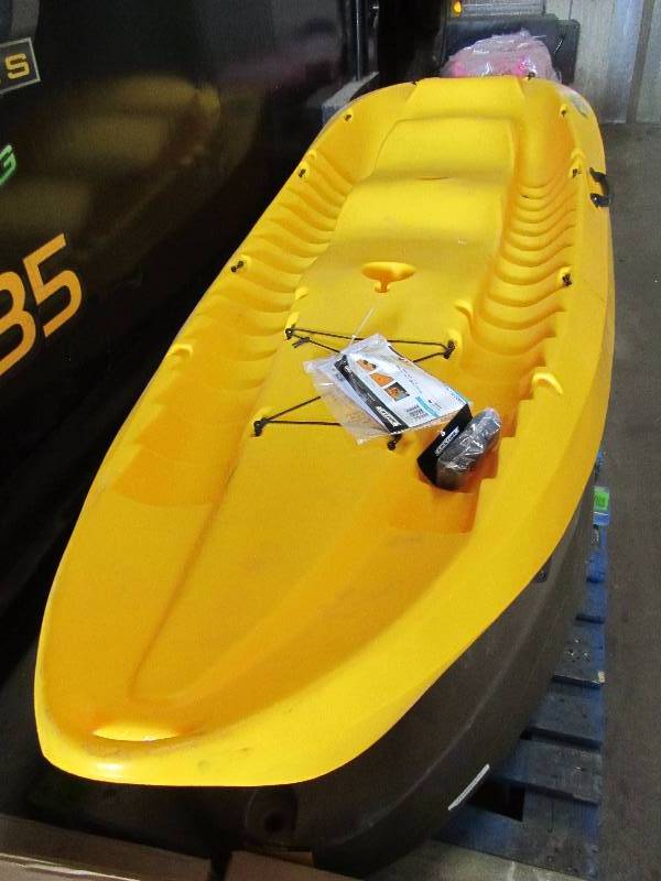 lot 16 image: Lifetime Manta Kayak with Paddles and Backrest - Yellow