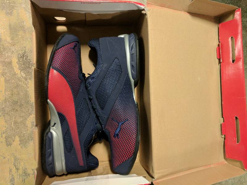 Puma Mens Tazon 6 Fade Running Shoe NavyRed - 11.5
