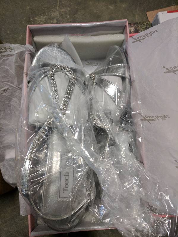 Touch Ups Womens Regina Wedge Sandal Silver - 8