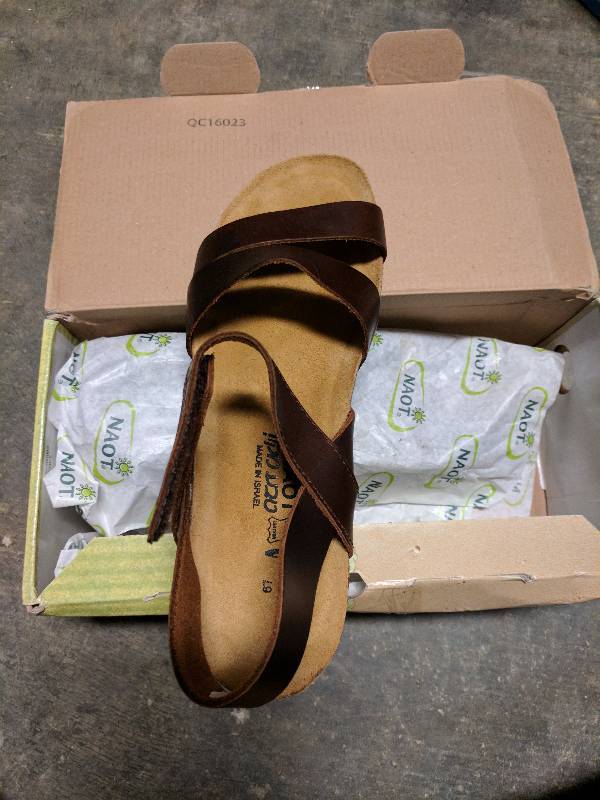 Naot Womens Kayla Comfort Cork Sandal Brown - 9