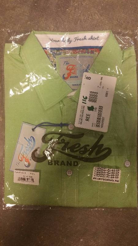 Fresh Brand Men�s Solid Long-Sleeved Shirt Green - Large