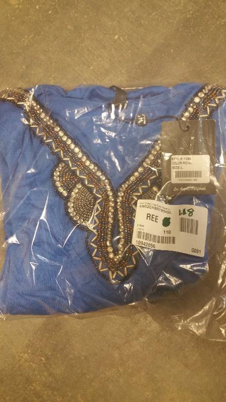 White Mark Tonya Tunic Top Royal Blue - L