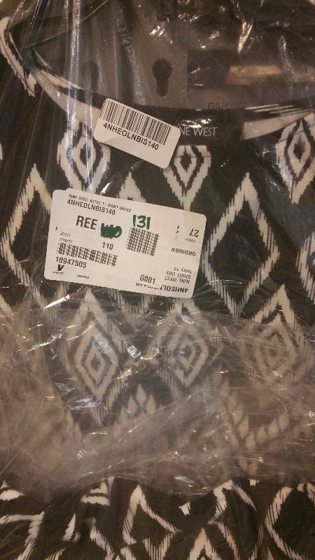 Nine West Diamond-Print T-Shirt Dress BlackIvory - 14