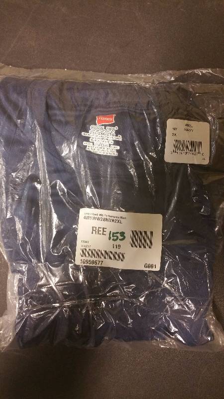Hanes Cool Dri Performance Mens Long-Sleeve T-Shirt Navy - 2XL