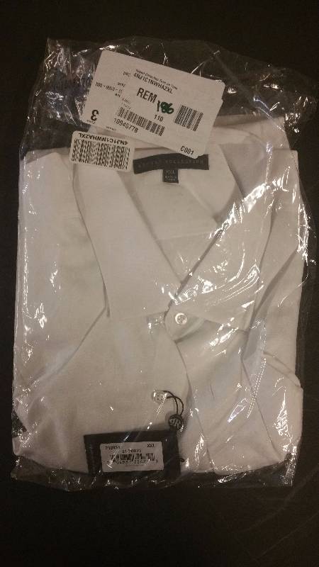 Report Collection Men�s Long-Sleeved Tone-on-Tone Shirt White - 2XL