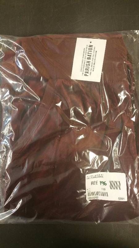 Parish Nation Men�s Velour Sweatpants Burgundy - L