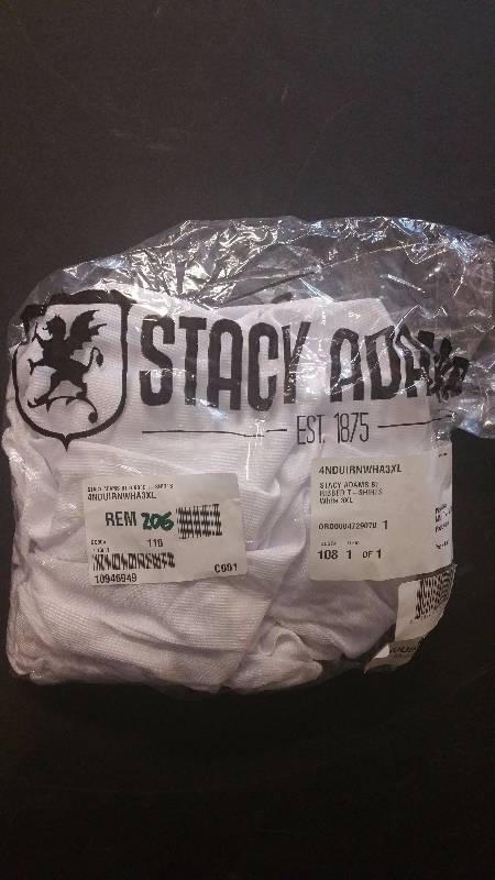 Stacy Adams Men�s BigTall Ribbed T-Shirts White - 3XL