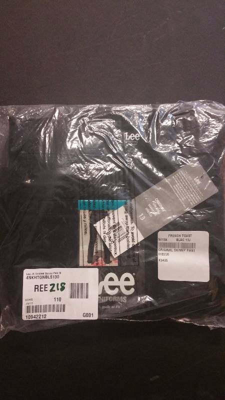 Lee Uniforms Juniors Original Skinny Pant Black - 13