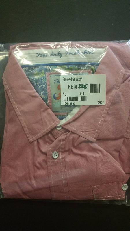 Fresh Brand Men�s Solid Long-Sleeved Shirt Pink - X Large