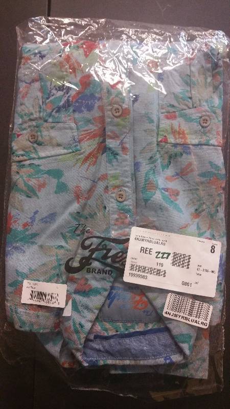 Fresh Brand Men�s Floral Long-Sleeved Shirt Blue - Large
