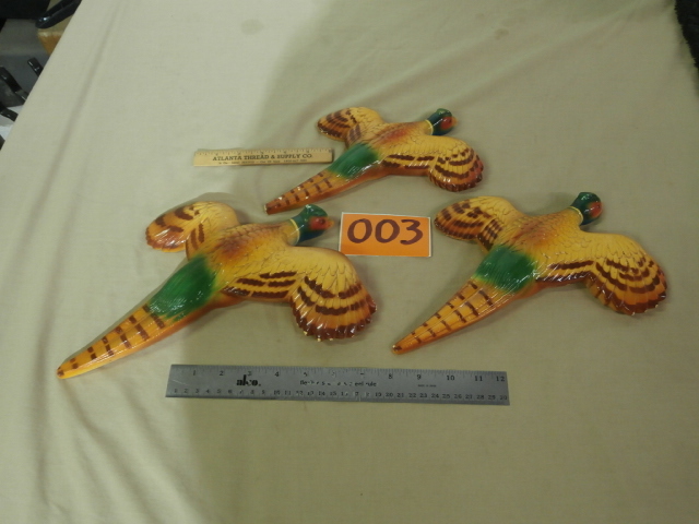 lot 3 image: Vintage Chalk Pheasant Set