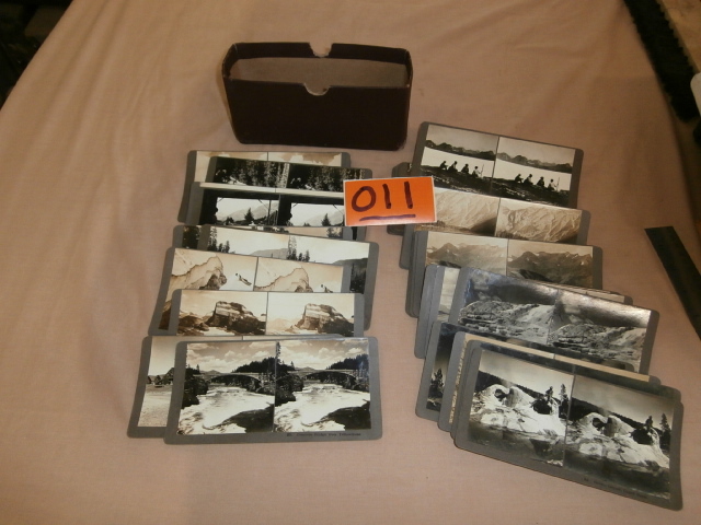 lot 11 image: Lot of 31 GLACIER & YELLOWSTONE Stereoscope Cards