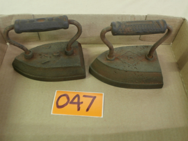 lot 47 image: Pair of Vintage Sad Irons