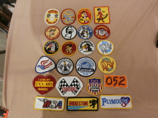 lot 52 image: Lot of 22 Vintage Jacket Patches, All NOS