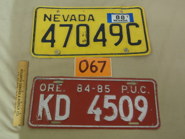 lot 67 image: Pair of Vintage License Plates
