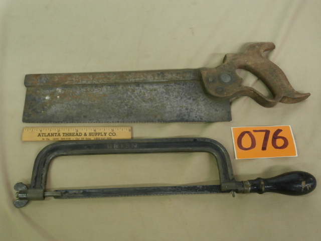 lot 76 image: Pair of Vintage Hand Saws