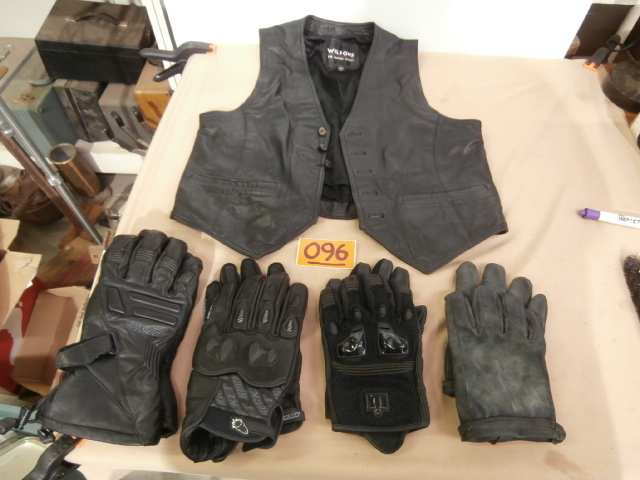 lot 96 image: Four Pairs of Motorcycle Gloves & a Vest
