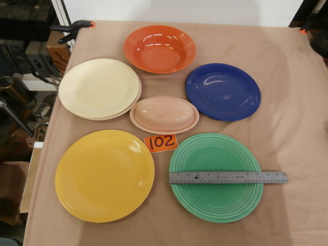 lot 102 image: Group of Older Fiesta Dinnerware