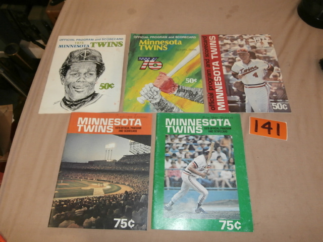 lot 141 image: Five Vintage TWINS Programs, 1975, 76, 77 & Two 78