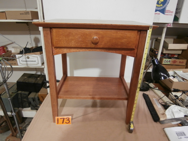 lot 173 image: Solid Wood Night Stand or End Table