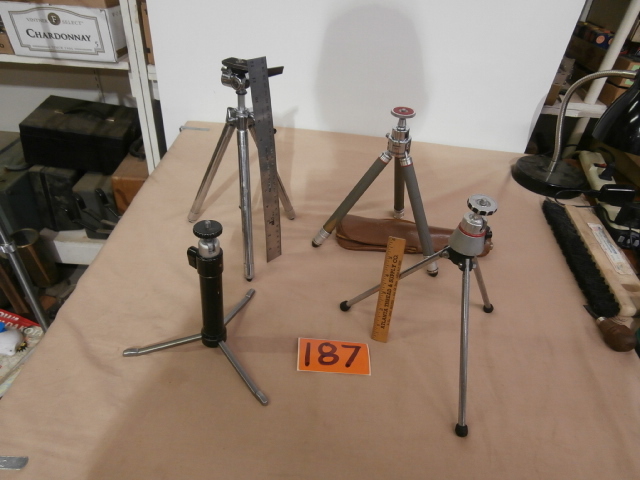 lot 187 image: Four Vintage Camera Tripods
