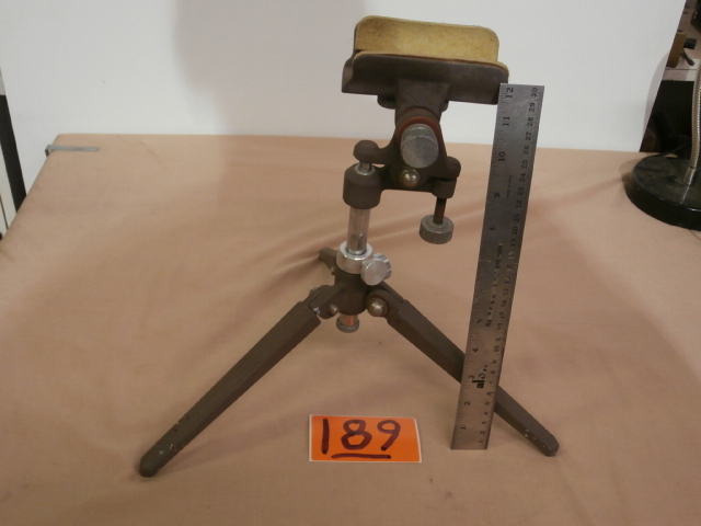 lot 189 image: Vintage Tripod, Rifle Camera Tell Us