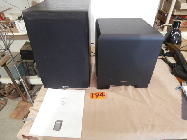 lot 194 image: Pair of SUB-Woofer Speakers, Klipsch & Infinity