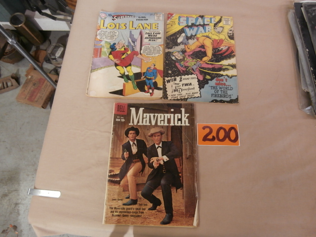 lot 200 image: Three 10 Cent Comics, LOIS LANE, Maverick, Space War