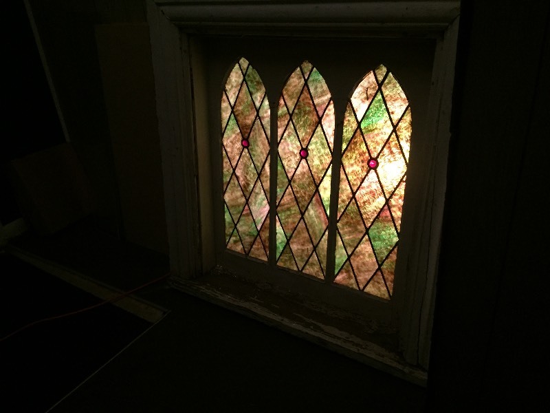 lot 1 image: Antique Leaded Stained Glass Church Window