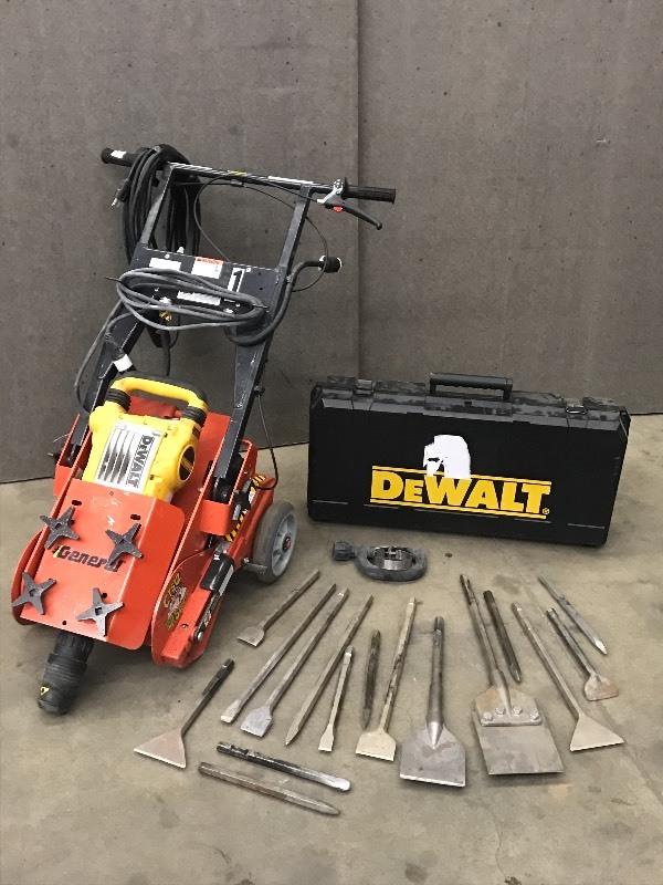 lot 1 image: Complete General Floor Stripper  DeWalt Demolition Hammer Set