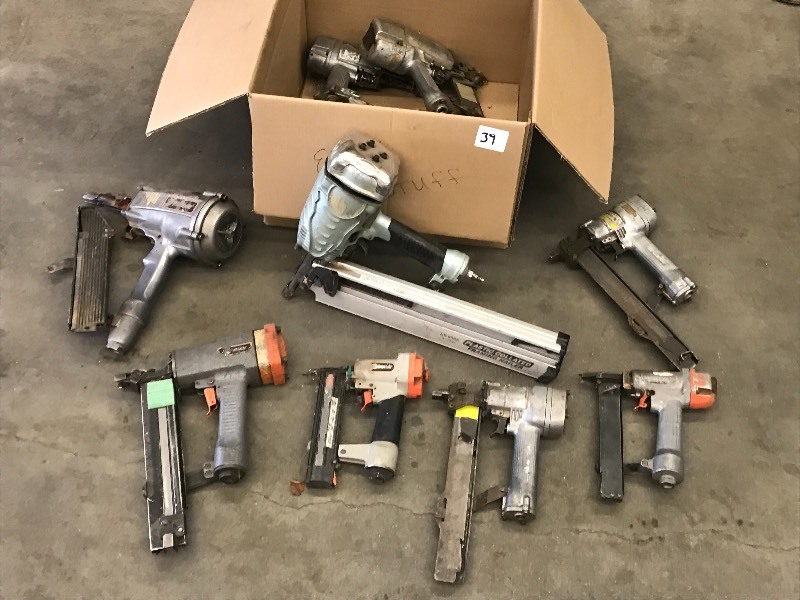 lot 39 image: Box Of Parts Nail Guns