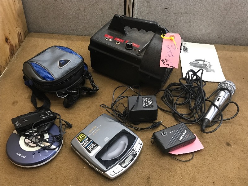 lot 54 image: Walkman Disc Players & Portable P.A. System