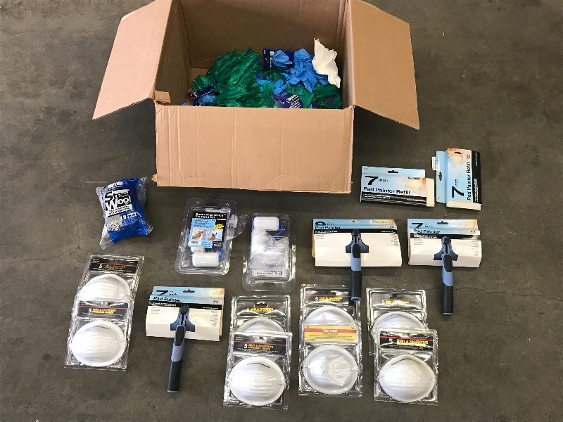 lot 55 image: Box Full Of New Painting Supplies