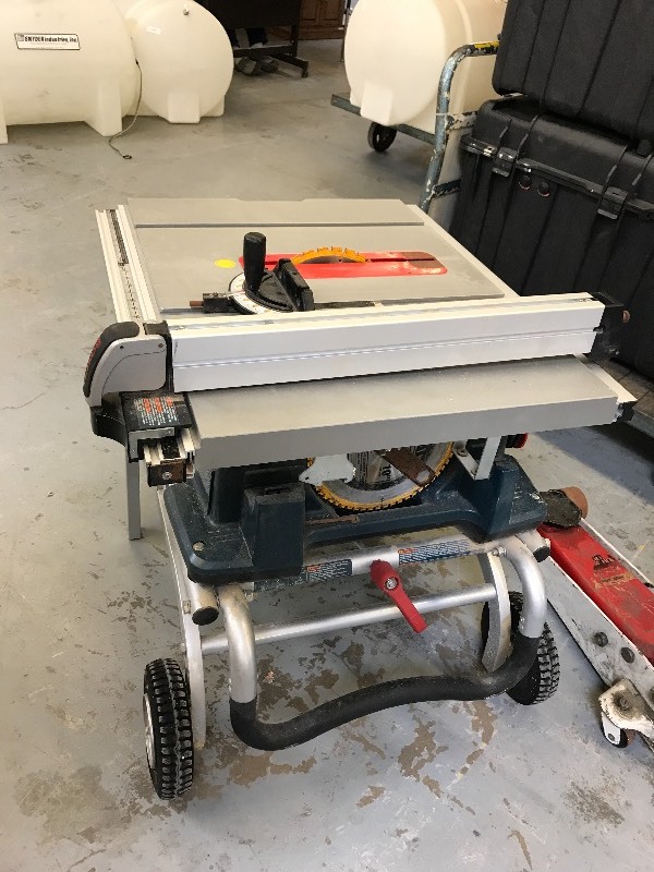 lot 602 image: TABLE SAW WITH CARTSTAND