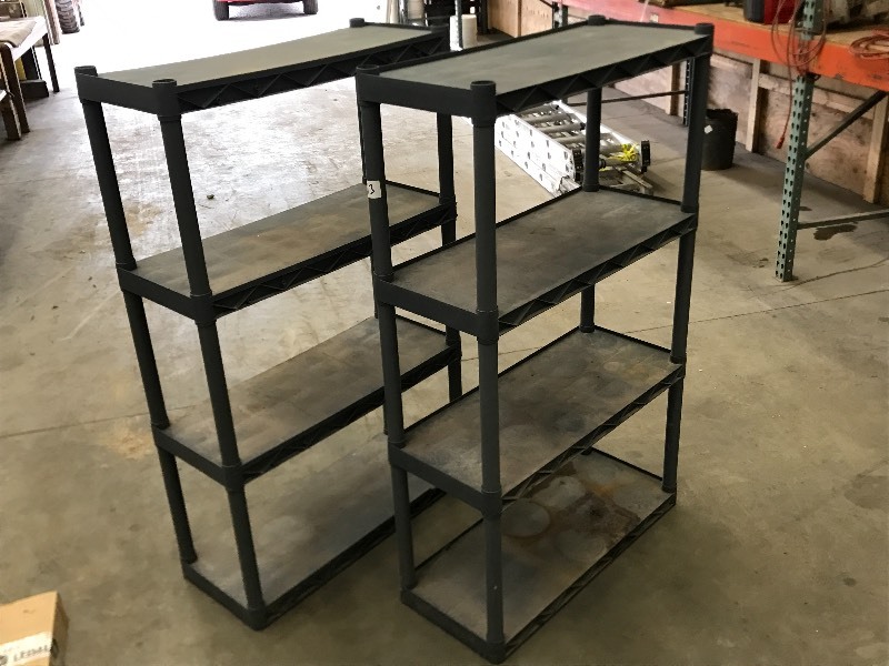 (2) Plastic Storage Shelves