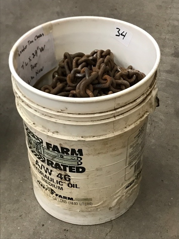 Bucket Of  Loader Tire Chains