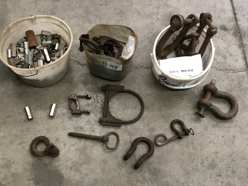 (3) Buckets Of Clamps & Etc