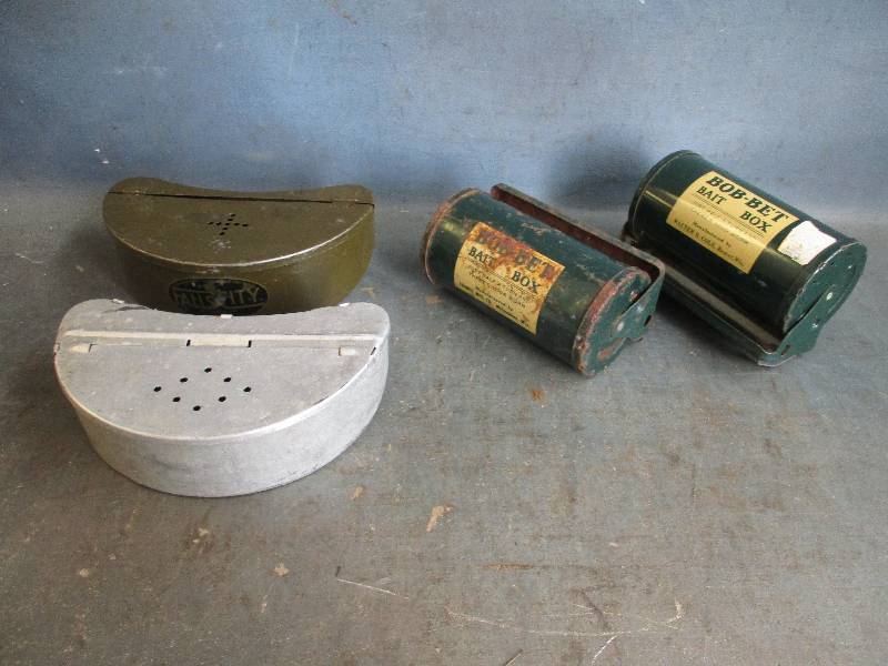 lot 68 image: Vintage Bait Boxes
